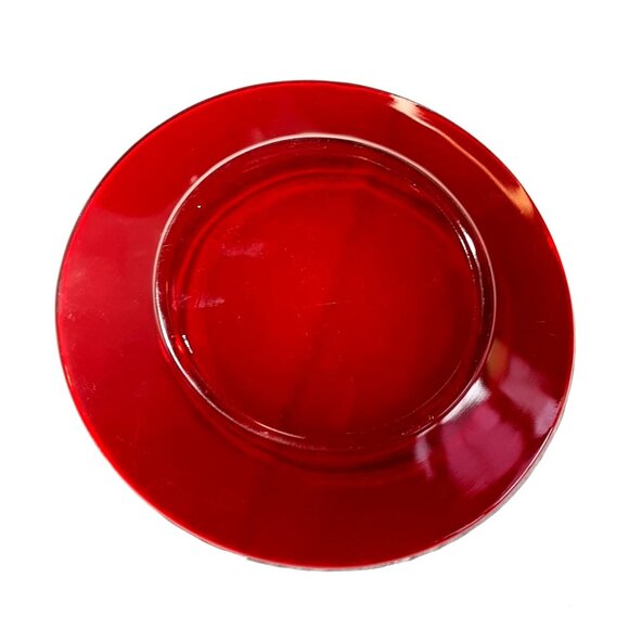 2 Royal Ruby Salad Vintage Anchor Hocking Discontinued Red Glass - Picture 3 of 4